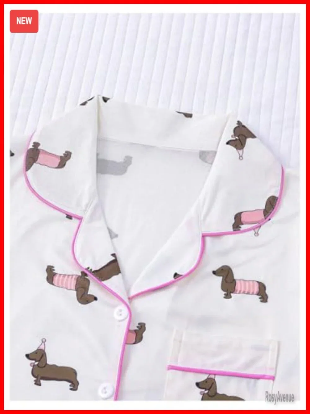 2 Piece Pajama Set - Cute Sleepwear Button Down Short Sleeve Shirt and Shorts